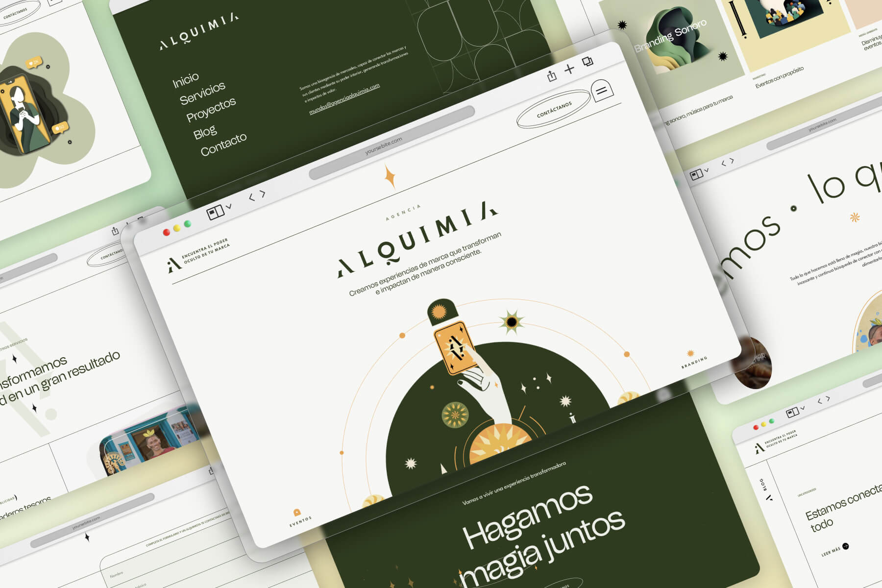 ilustrated website design for alquimia agency